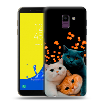 Силиконовый чехол на Samsung Galaxy J6 с принтом Кошки
