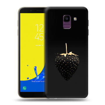 Силиконовый чехол на Samsung Galaxy J6 с принтом Черная клубника