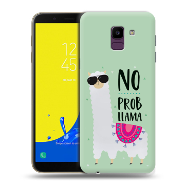 Силиконовый чехол на Samsung Galaxy J6 с принтом Лама