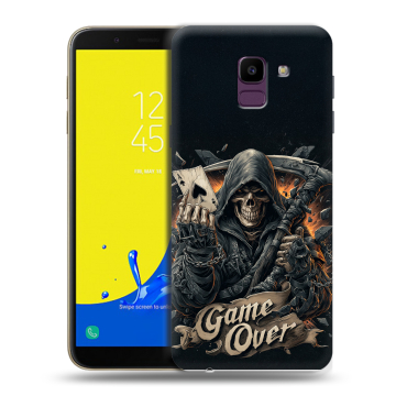 Силиконовый чехол на Samsung Galaxy J6 с принтом Скелет карты Силиконовый чехол на Samsung Galaxy J6 с принтом Скелет карты