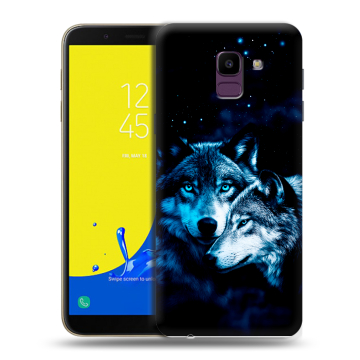Силиконовый чехол на Samsung Galaxy J6 с принтом Волки