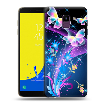 Силиконовый чехол на Samsung Galaxy J6 с принтом Бабочки Силиконовый чехол на Samsung Galaxy J6 с принтом Бабочки