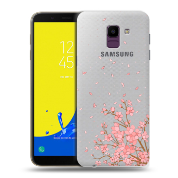 Силиконовый чехол на Samsung Galaxy J6 с принтом Ветка сакуры Силиконовый чехол на Samsung Galaxy J6 с принтом Ветка сакуры