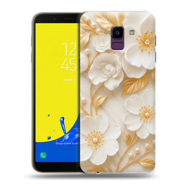 Силиконовый чехол на Samsung Galaxy J6 с принтом Цветы Силиконовый чехол на Samsung Galaxy J6 с принтом Цветы