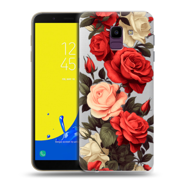 Силиконовый чехол на Samsung Galaxy J6 с принтом Розы Силиконовый чехол на Samsung Galaxy J6 с принтом Розы