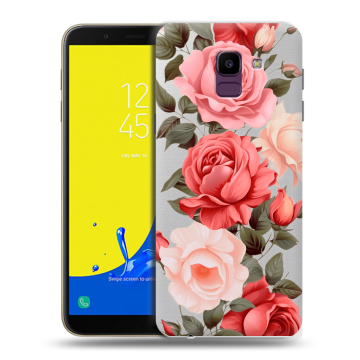 Силиконовый чехол на Samsung Galaxy J6 с принтом Розы Силиконовый чехол на Samsung Galaxy J6 с принтом Розы