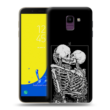 Силиконовый чехол на Samsung Galaxy J6 с принтом Поцелуй скелетов Силиконовый чехол на Samsung Galaxy J6 с принтом Поцелуй скелетов
