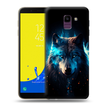 Силиконовый чехол на Samsung Galaxy J6 с принтом Волк ночной Силиконовый чехол на Samsung Galaxy J6 с принтом Волк ночной