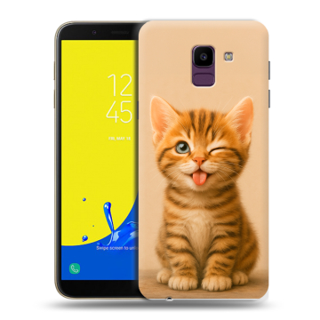 Силиконовый чехол на Samsung Galaxy J6 с принтом котенок Силиконовый чехол на Samsung Galaxy J6 с принтом котенок