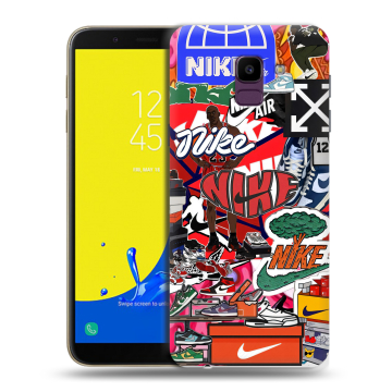 Силиконовый чехол на Samsung Galaxy J6 с принтом Найк Nike яркий Силиконовый чехол на Samsung Galaxy J6 с принтом Найк Nike яркий