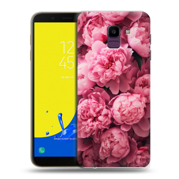 Силиконовый чехол на Samsung Galaxy J6 с принтом цветы пионы Силиконовый чехол на Samsung Galaxy J6 с принтом цветы пионы