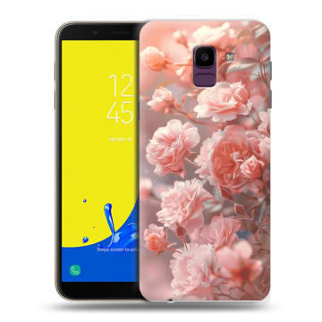 Силиконовый чехол на Samsung Galaxy J6 с принтом Розовые розы Силиконовый чехол на Samsung Galaxy J6 с принтом Розовые розы