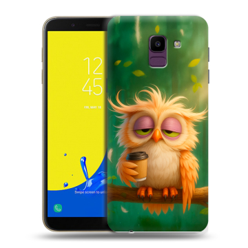 Силиконовый чехол на Samsung Galaxy J6 с принтом сова Силиконовый чехол на Samsung Galaxy J6 с принтом сова