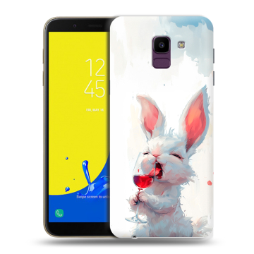 Силиконовый чехол на Samsung Galaxy J6 с принтом кролик зайчик Силиконовый чехол на Samsung Galaxy J6 с принтом кролик зайчик