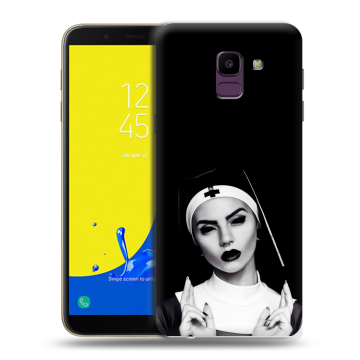 Силиконовый чехол на Samsung Galaxy J6 с принтом монашка Силиконовый чехол на Samsung Galaxy J6 с принтом монашка