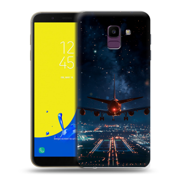 Силиконовый чехол на Samsung Galaxy J6 с принтом самолет Силиконовый чехол на Samsung Galaxy J6 с принтом самолет