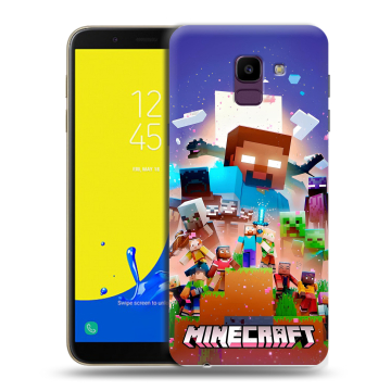 Силиконовый чехол на Samsung Galaxy J6 с принтом Майнкрафт Minecraft Силиконовый чехол на Samsung Galaxy J6 с принтом Майнкрафт Minecraft