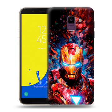 Силиконовый чехол на Samsung Galaxy J6 с принтом Железный человек Ironman Силиконовый чехол на Samsung Galaxy J6 с принтом Железный человек Ironman