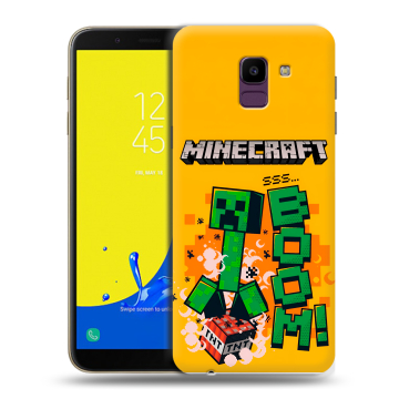 Силиконовый чехол на Samsung Galaxy J6 с принтом Майнкрафт Minecraft Силиконовый чехол на Samsung Galaxy J6 с принтом Майнкрафт Minecraft