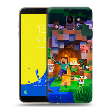 Силиконовый чехол на Samsung Galaxy J6 с принтом Майнкрафт Minecraft Силиконовый чехол на Samsung Galaxy J6 с принтом Майнкрафт Minecraft