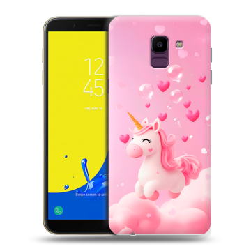 Силиконовый чехол на Samsung Galaxy J6 с принтом Единорог Силиконовый чехол на Samsung Galaxy J6 с принтом Единорог