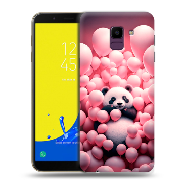 Силиконовый чехол на Samsung Galaxy J6 с принтом Панда Силиконовый чехол на Samsung Galaxy J6 с принтом Панда