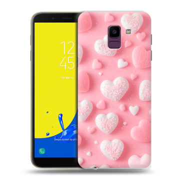 Силиконовый чехол на Samsung Galaxy J6 с принтом Сердечки Силиконовый чехол на Samsung Galaxy J6 с принтом Сердечки