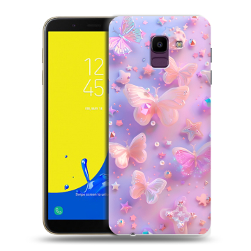 Силиконовый чехол на Samsung Galaxy J6 с принтом Бабочки Силиконовый чехол на Samsung Galaxy J6 с принтом Бабочки