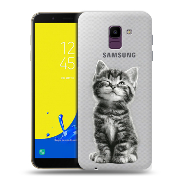 Силиконовый чехол на Samsung Galaxy J6 с принтом Котенок Силиконовый чехол на Samsung Galaxy J6 с принтом Котенок