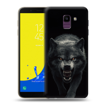 Силиконовый чехол на Samsung Galaxy J6 с принтом Волк Силиконовый чехол на Samsung Galaxy J6 с принтом Волк