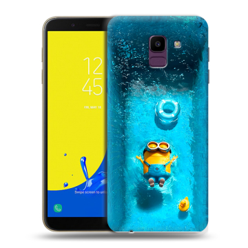Силиконовый чехол на Samsung Galaxy J6 с принтом Миньоны Силиконовый чехол на Samsung Galaxy J6 с принтом Миньоны