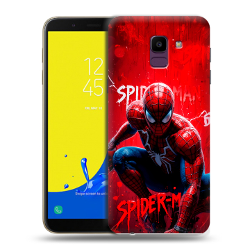 Силиконовый чехол на Samsung Galaxy J6 с принтом Spiderman Человек паук Силиконовый чехол на Samsung Galaxy J6 с принтом Spiderman Человек паук