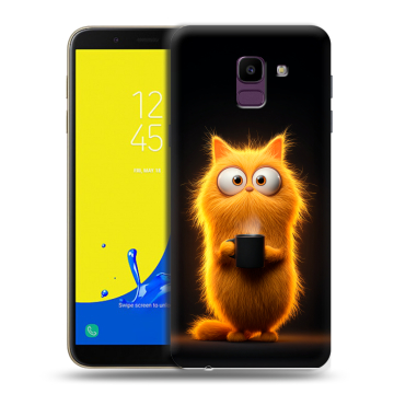 Силиконовый чехол на Samsung Galaxy J6 с принтом Смешной кот Силиконовый чехол на Samsung Galaxy J6 с принтом Смешной кот