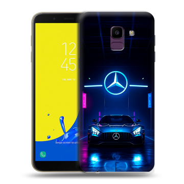 Силиконовый чехол на Samsung Galaxy J6 с принтом Mercedes Мерседес Силиконовый чехол на Samsung Galaxy J6 с принтом Mercedes Мерседес