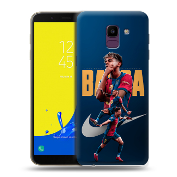 Силиконовый чехол на Samsung Galaxy J6 с принтом Барселона Barca Yamal Силиконовый чехол на Samsung Galaxy J6 с принтом Барселона Barca Yamal