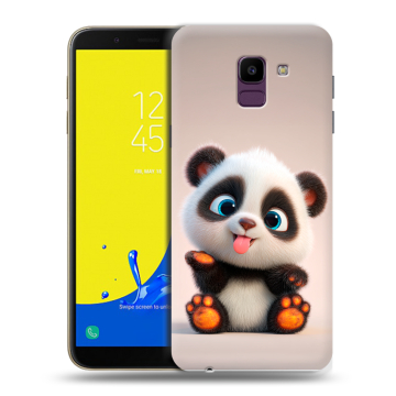 Силиконовый чехол на Samsung Galaxy J6 с принтом милая панда Силиконовый чехол на Samsung Galaxy J6 с принтом милая панда