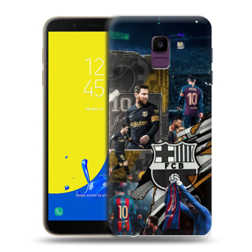 Силиконовый чехол на Samsung Galaxy J6 с принтом Messi Barcelona Силиконовый чехол на Samsung Galaxy J6 с принтом Messi Barcelona