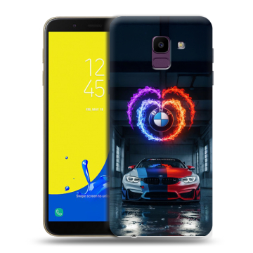 Силиконовый чехол на Samsung Galaxy J6 с принтом BMW БМВ Силиконовый чехол на Samsung Galaxy J6 с принтом BMW БМВ
