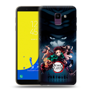 Силиконовый чехол на Samsung Galaxy J6 с принтом Demon Slayer Клинок рассекающий демонов Силиконовый чехол на Samsung Galaxy J6 с принтом Demon Slayer Клинок рассекающий демонов