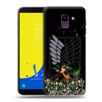 Силиконовый чехол на Samsung Galaxy J6 с принтом Атака титанов Силиконовый чехол на Samsung Galaxy J6 с принтом Атака титанов