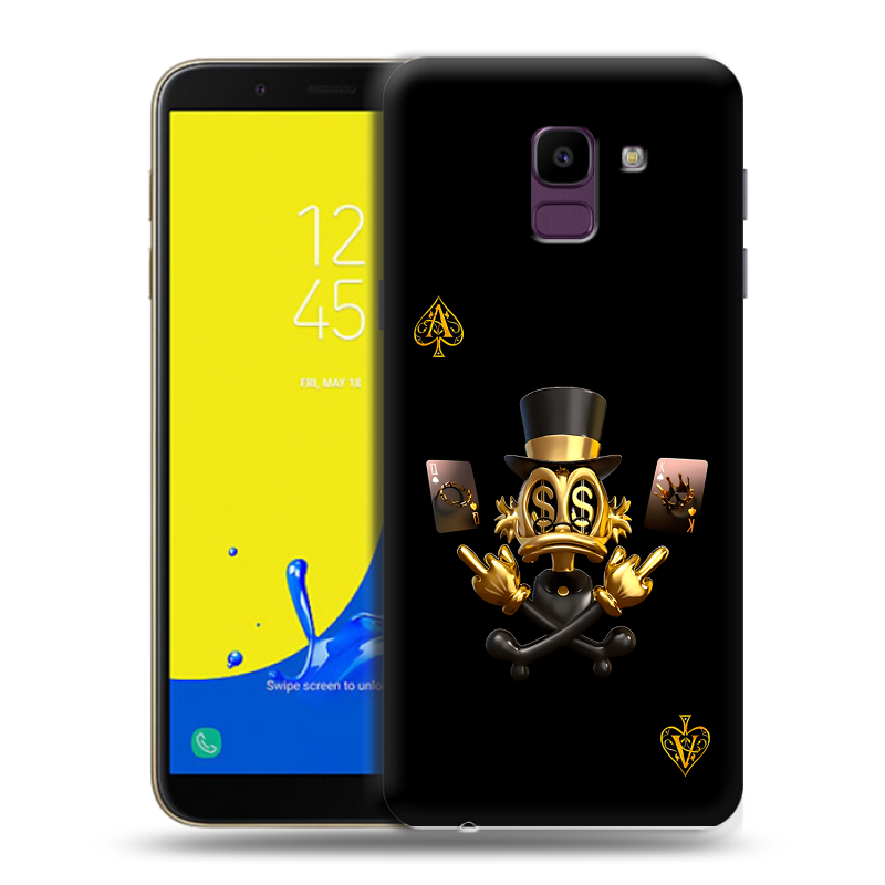 Силиконовый чехол на Samsung Galaxy J6 с принтом Золотой скрудж макдак Силиконовый чехол на Samsung Galaxy J6 с принтом Золотой скрудж макдак