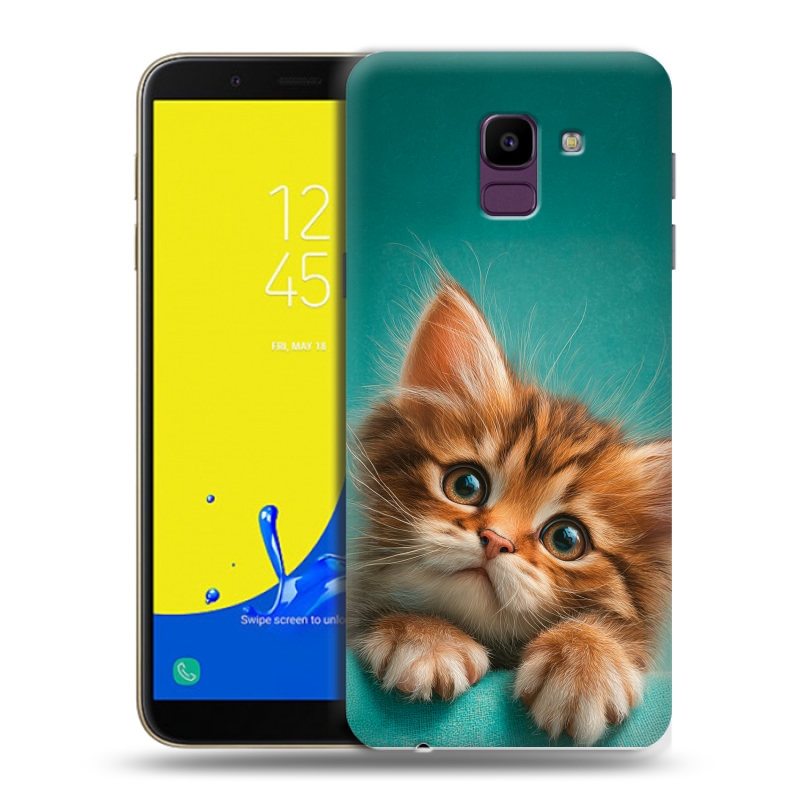 Силиконовый чехол на Samsung Galaxy J6 с принтом котенок Силиконовый чехол на Samsung Galaxy J6 с принтом котенок