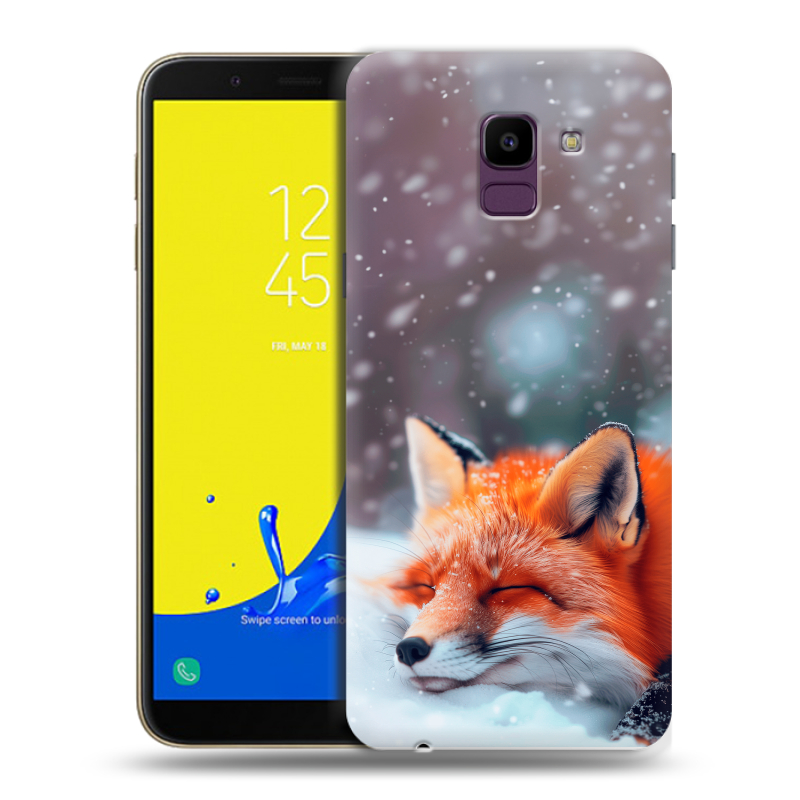 Пластиковый чехол на Samsung Galaxy J6 с принтом лиса Пластиковый чехол на Samsung Galaxy J6 с принтом лиса