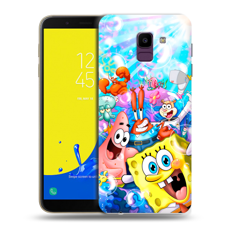 Силиконовый чехол на Samsung Galaxy J6 с принтом спанчбоб спанч боб Силиконовый чехол на Samsung Galaxy J6 с принтом спанчбоб спанч боб