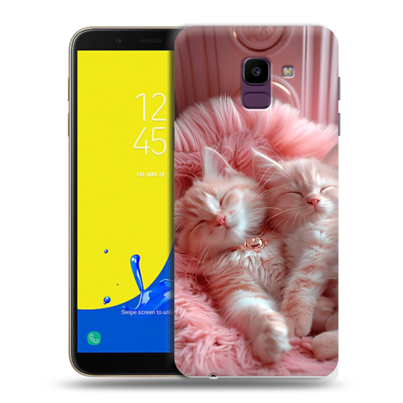 Пластиковый чехол на Samsung Galaxy J6 с принтом котята котики Пластиковый чехол на Samsung Galaxy J6 с принтом котята котики