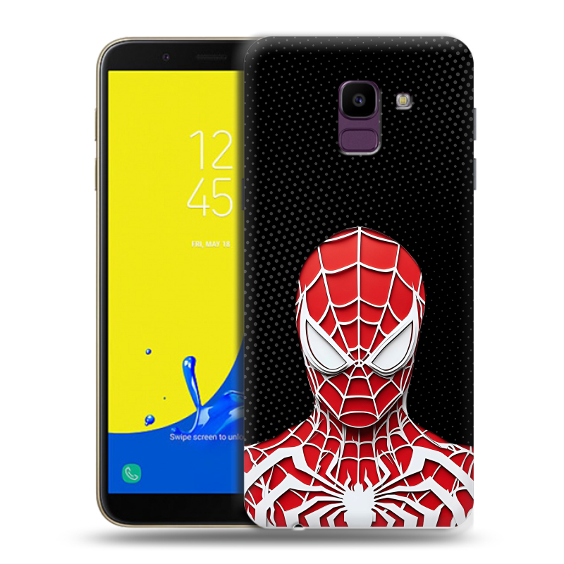 Пластиковый чехол на Samsung Galaxy J6 с принтом человек паук spiderman Пластиковый чехол на Samsung Galaxy J6 с принтом человек паук spiderman