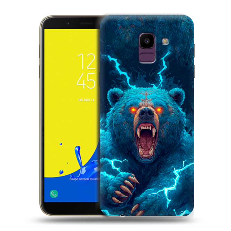 Пластиковый чехол на Samsung Galaxy J6 с принтом Медведь Пластиковый чехол на Samsung Galaxy J6 с принтом Медведь