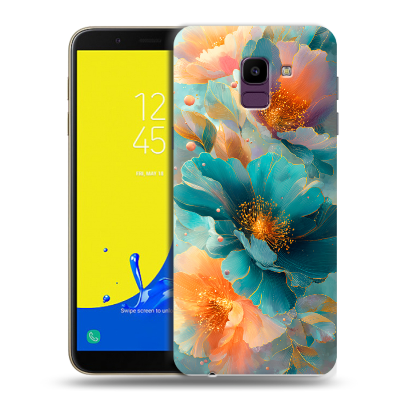 Пластиковый чехол на Samsung Galaxy J6 с принтом Цветы Пластиковый чехол на Samsung Galaxy J6 с принтом Цветы
