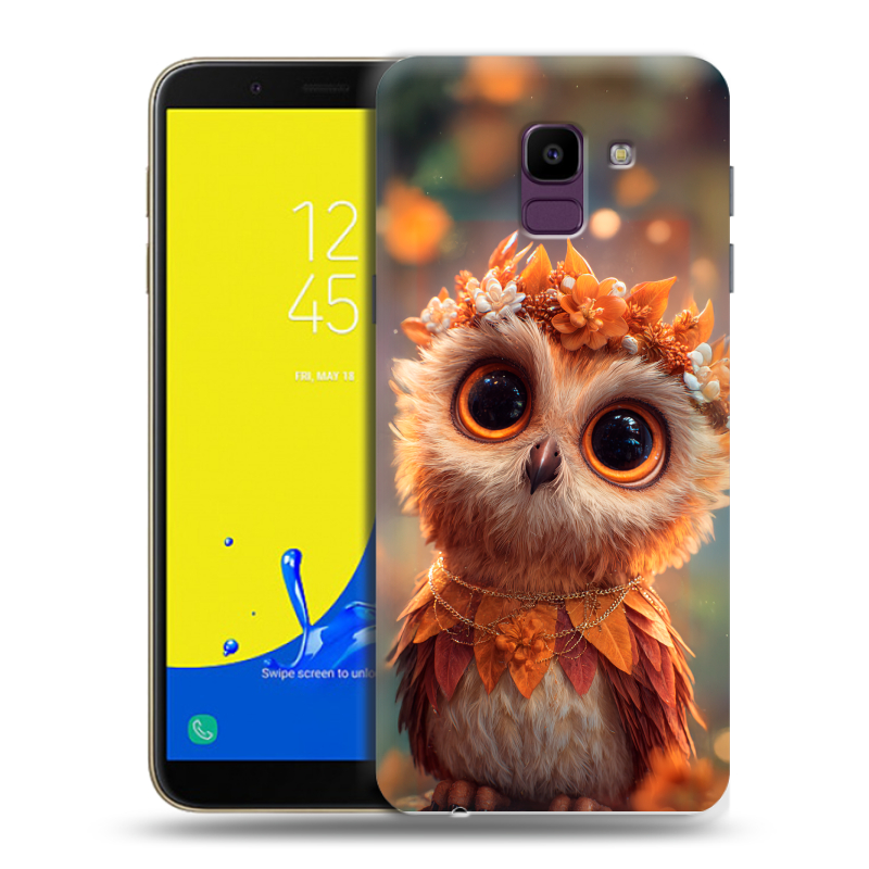 Силиконовый чехол на Samsung Galaxy J6 с принтом Милая сова Силиконовый чехол на Samsung Galaxy J6 с принтом Милая сова