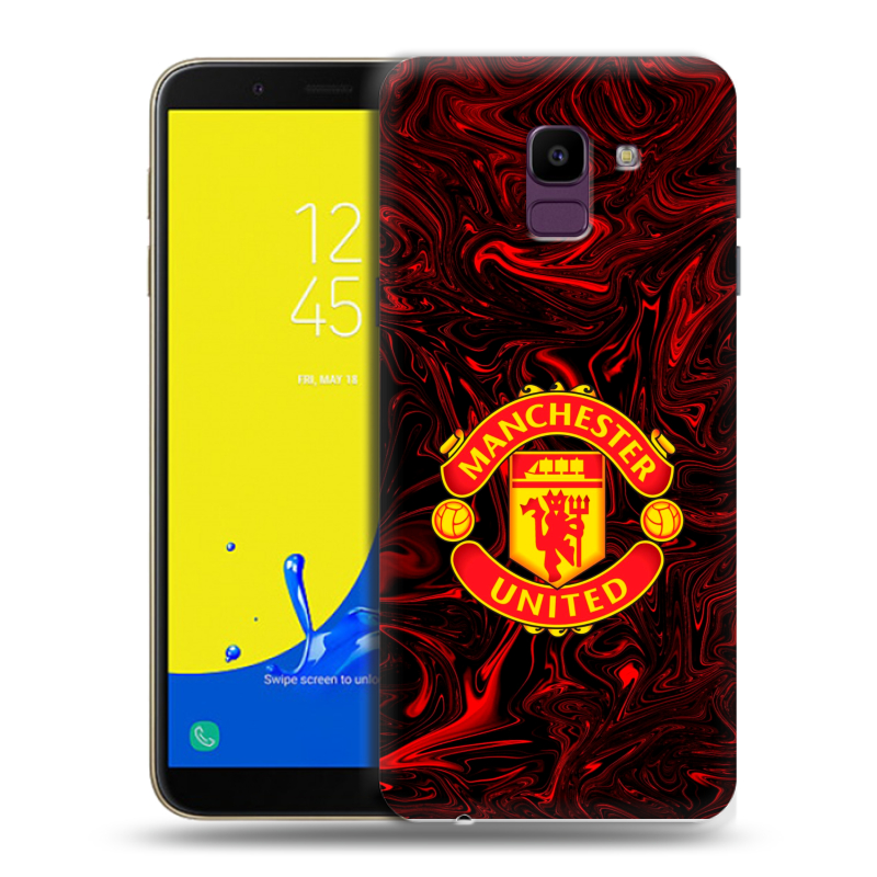 Силиконовый чехол на Samsung Galaxy J6 с принтом Manchester United Силиконовый чехол на Samsung Galaxy J6 с принтом Manchester United